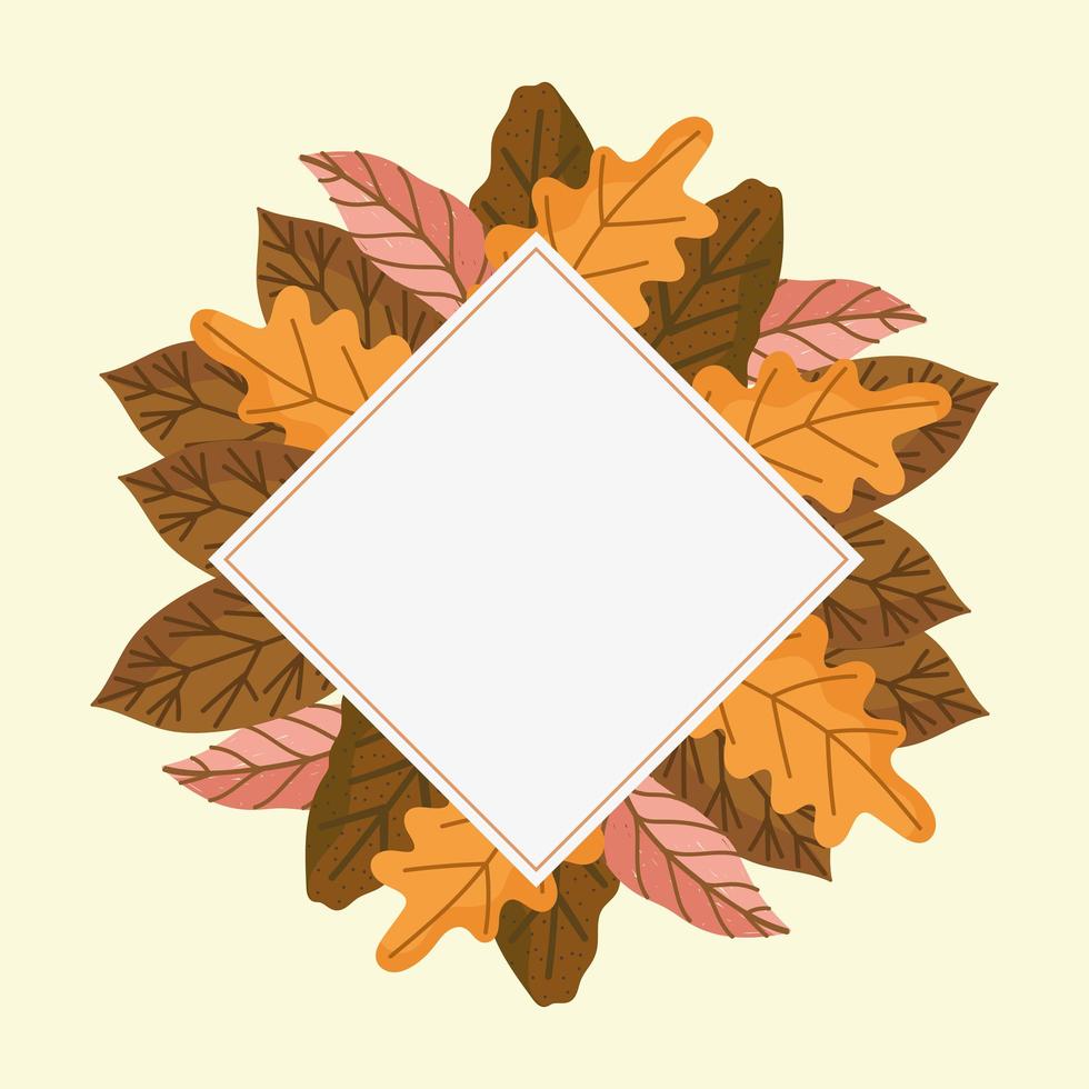 wreath made of autumn leaves vector