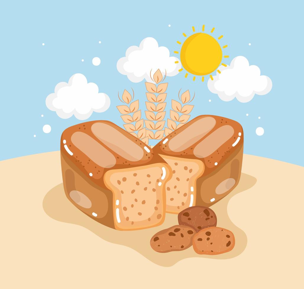 breads and cookies vector