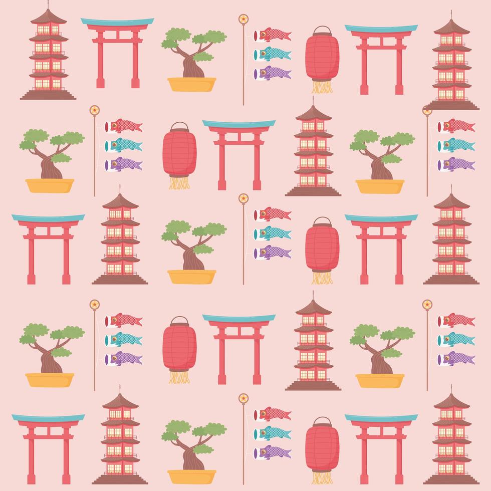japan culture background vector