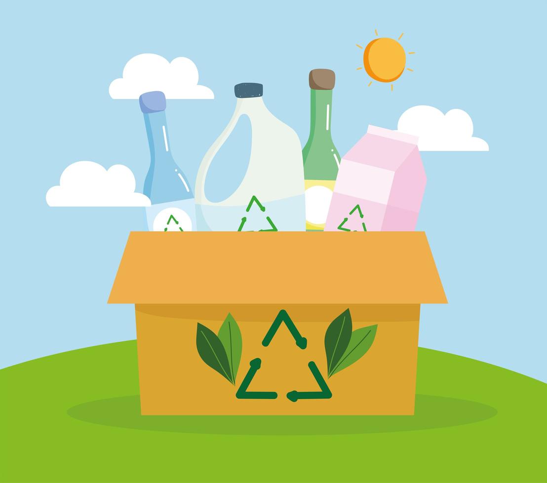 cardboard box recycling vector