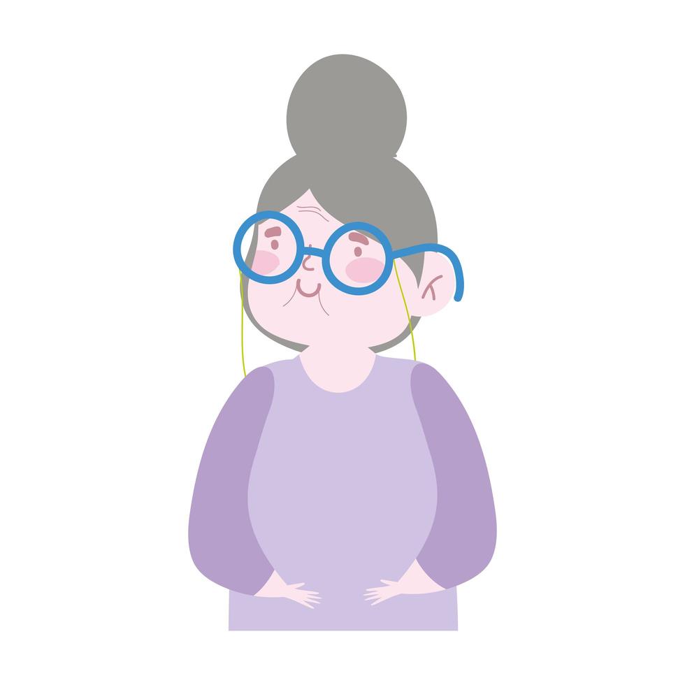 grandmother with glasses vector
