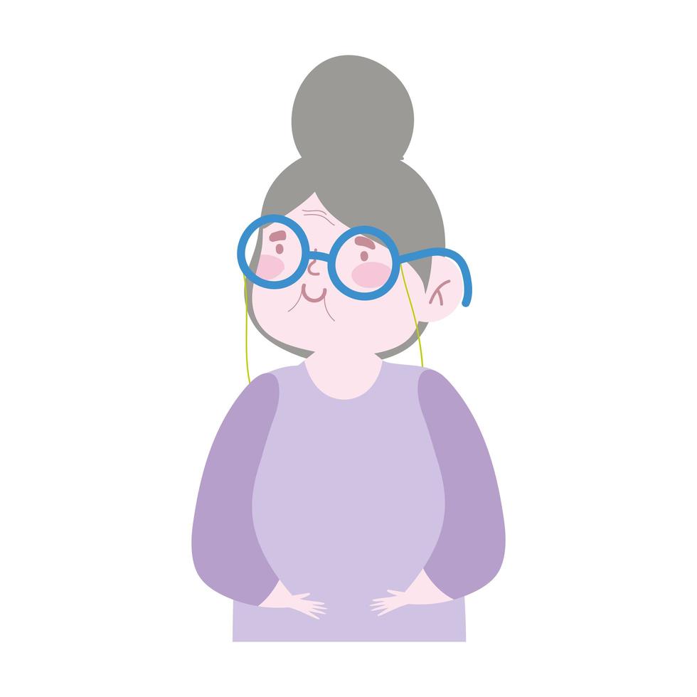 abuela con gafas vector