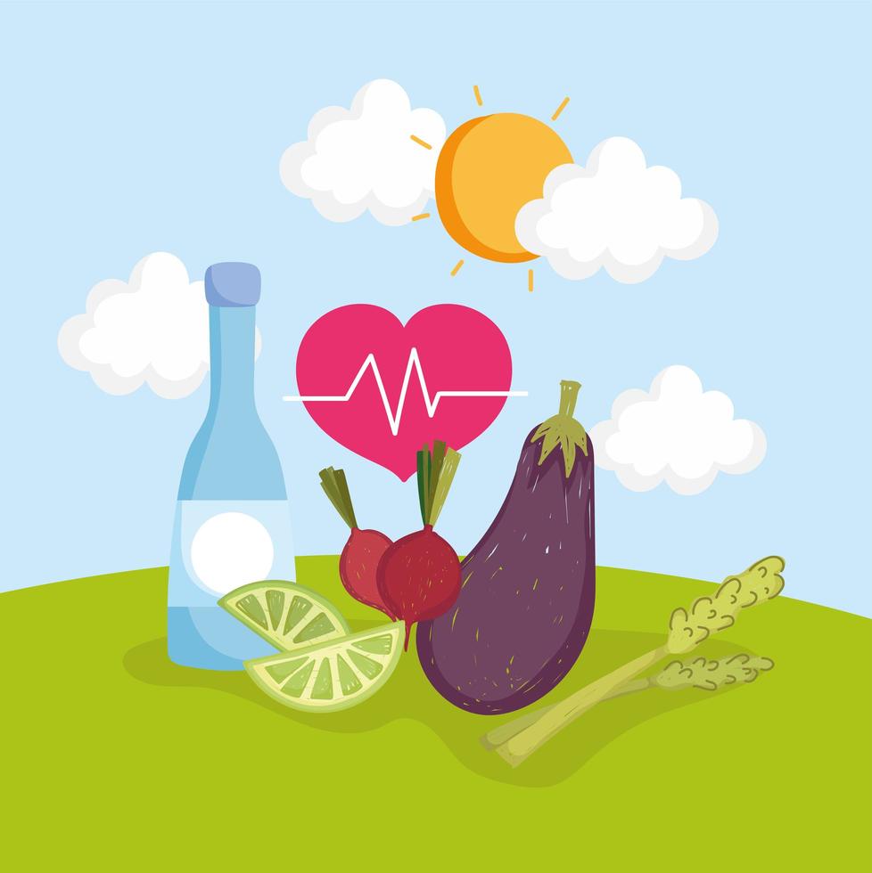 healthy food vegetables vector