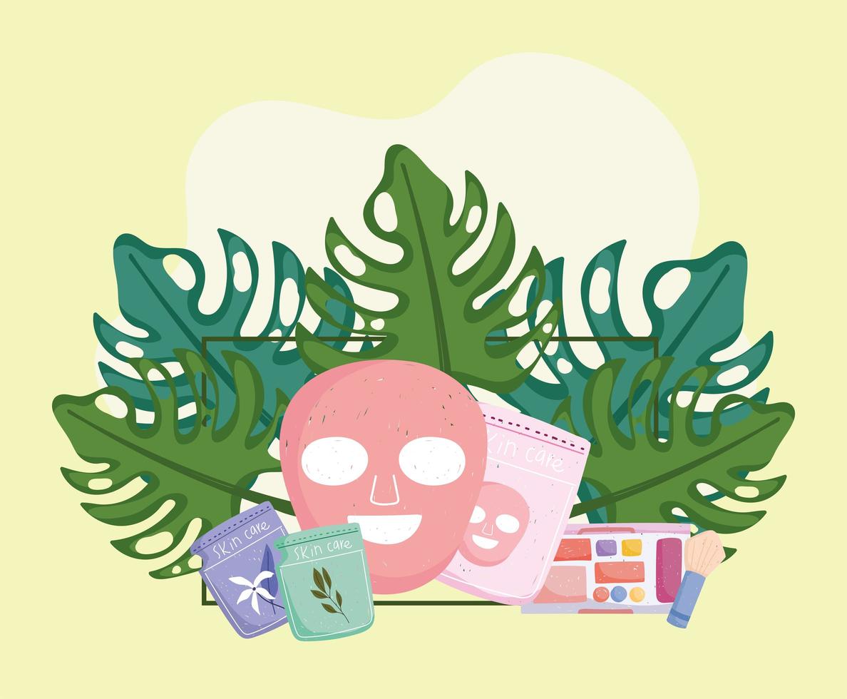 self care mask cream sachets vector