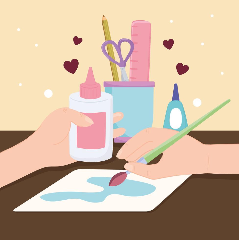 hands making craft vector