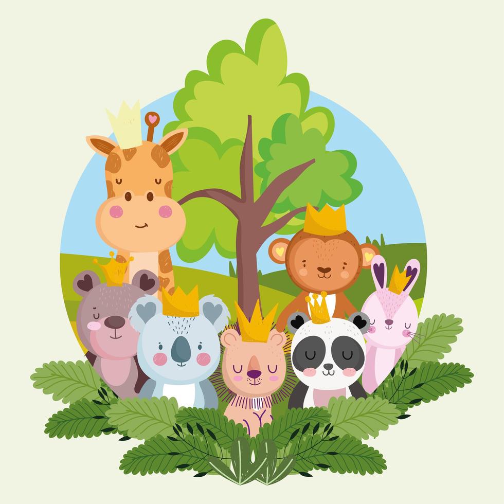 Cute dibujos animados de animales de la selva 3746658 Vector en Vecteezy