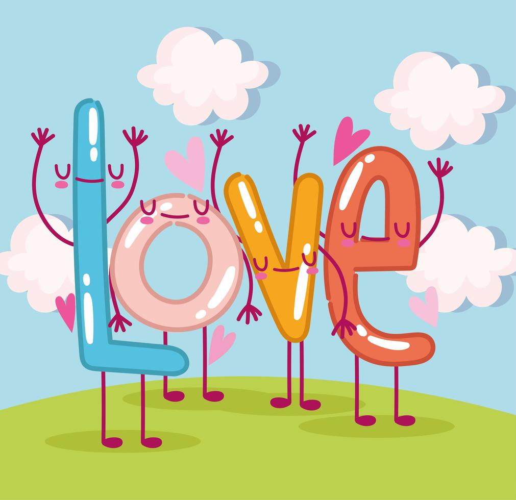 cartoon cute love vector