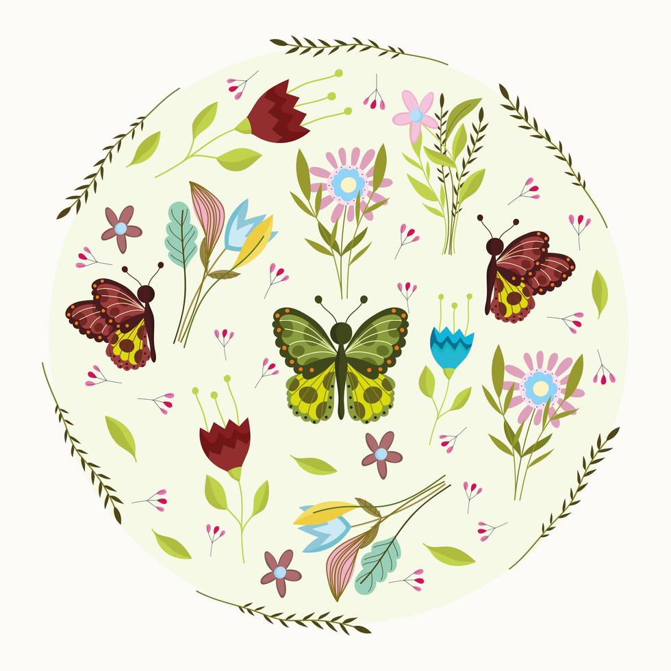 mariposas temporada de primavera vector