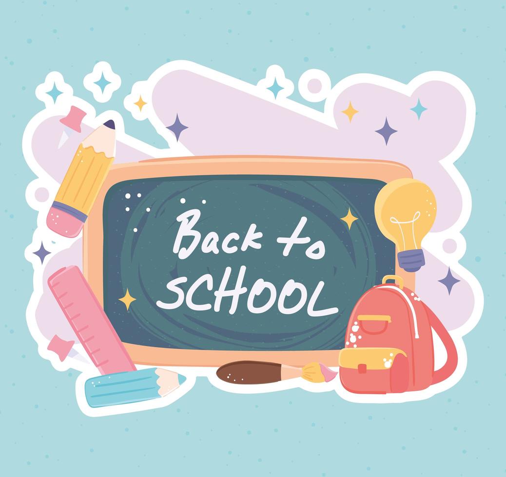 chalkboard of back to school vector