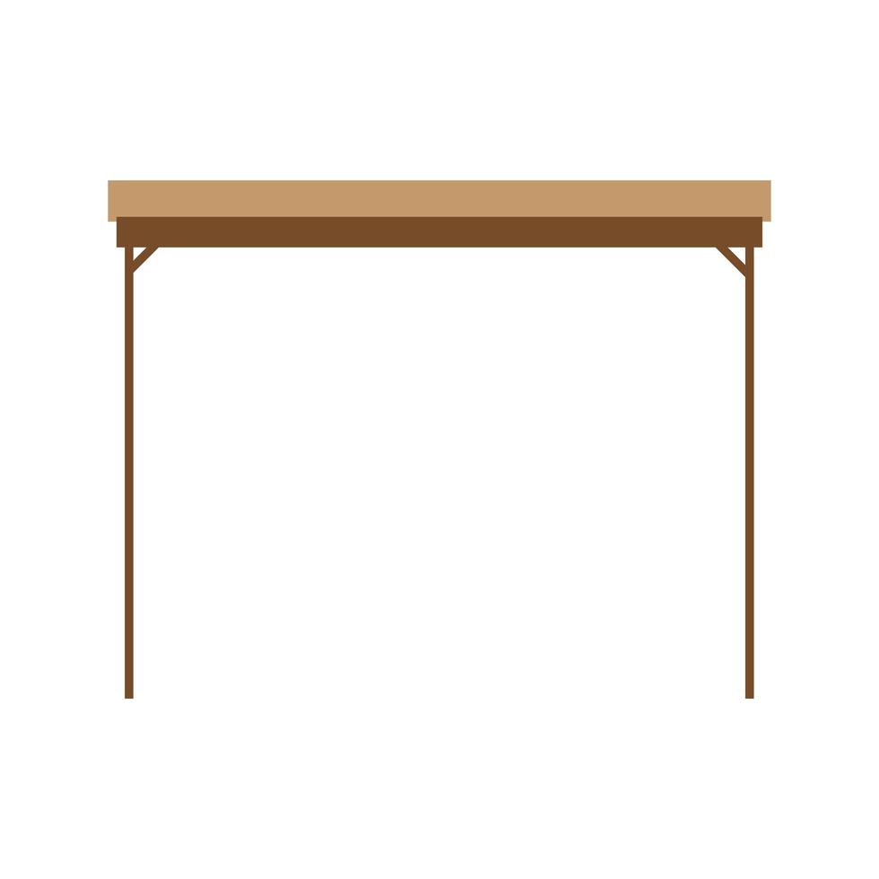 wooden table furniture cartoon flat isolated style vector