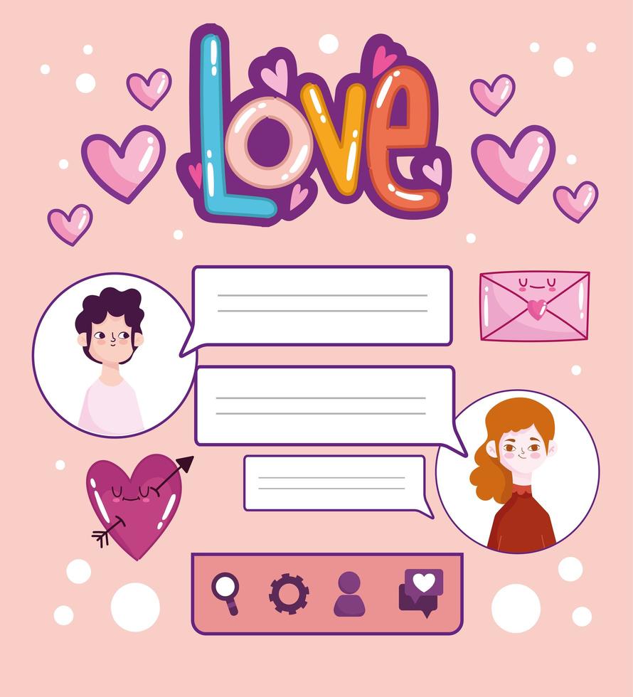 chatting love romantic vector