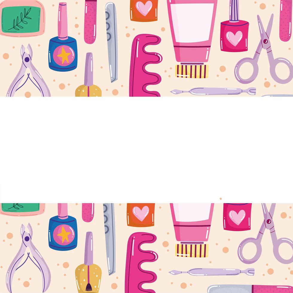 manicure accessories background vector