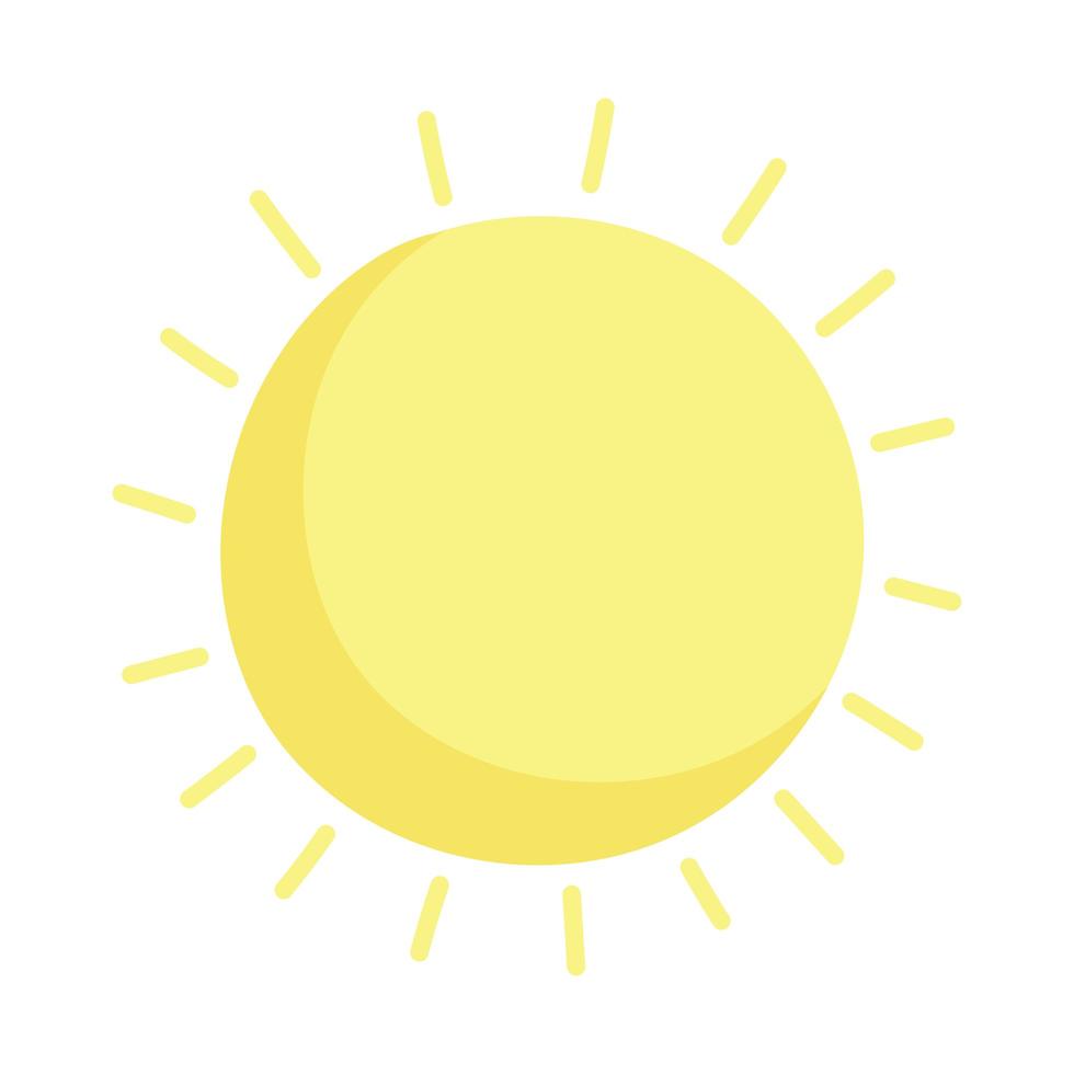 cartoon sun summer hot weather isolated design vector