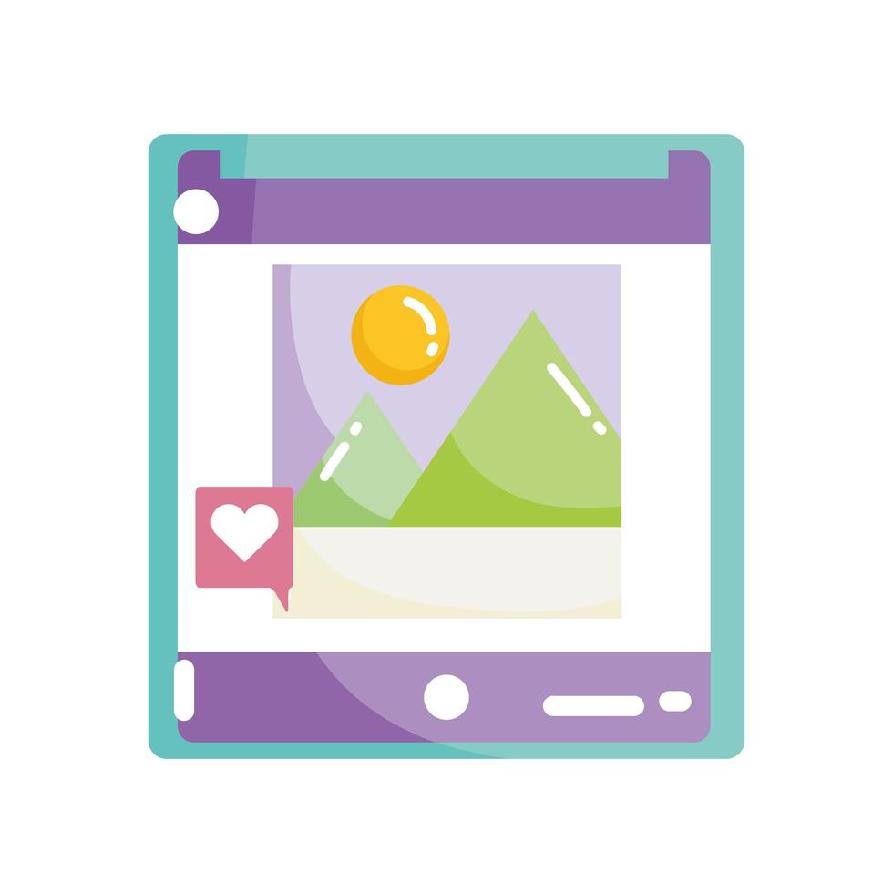 social media mobile photo image like icon flat design vector