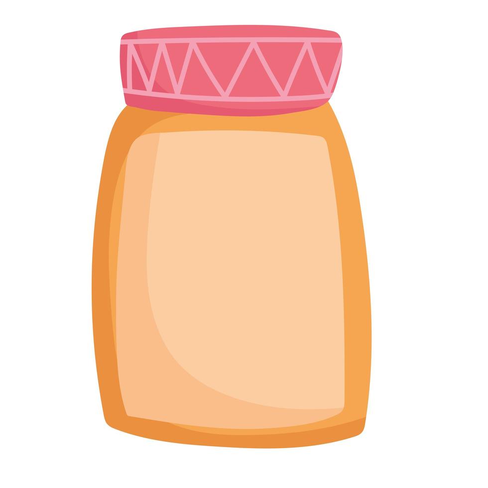 cooking jar jam utensil cartoon flat icon vector