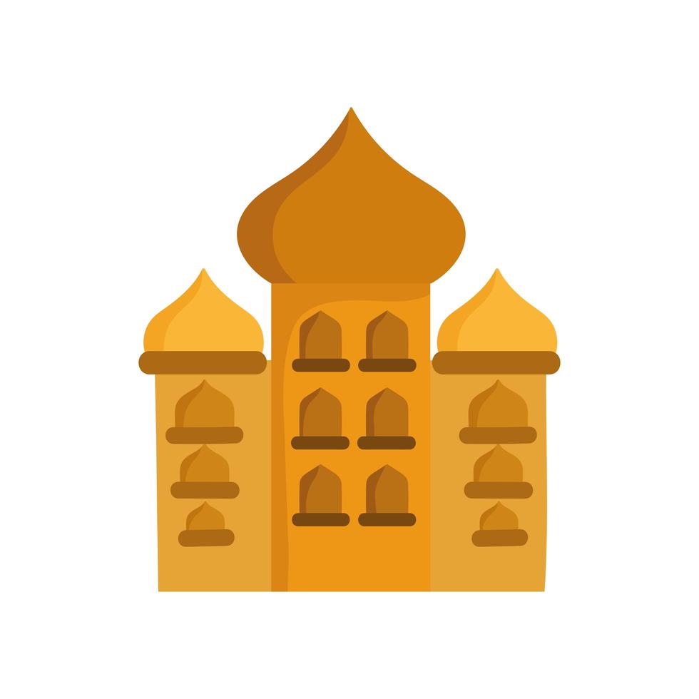 cartoon arabian castle icon isolated design vector