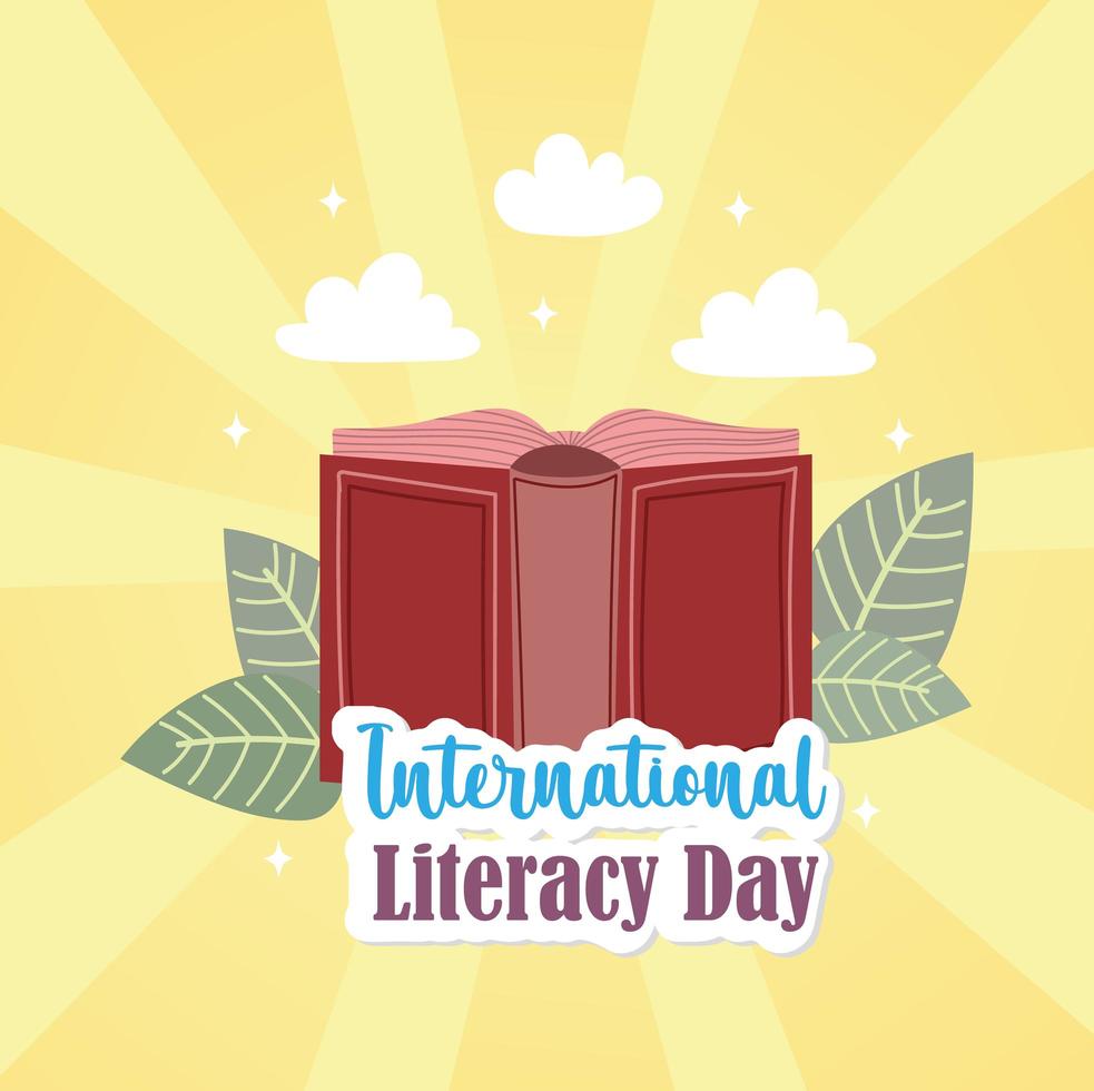 open book international literacy day vector