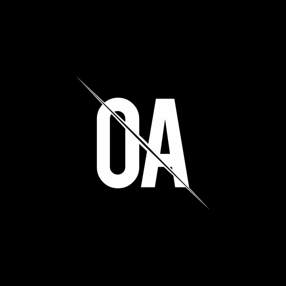 OA logo monogram with slash style design template vector