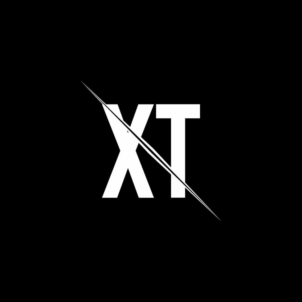 xt logo monograma con plantilla de diseño de estilo de barra vector