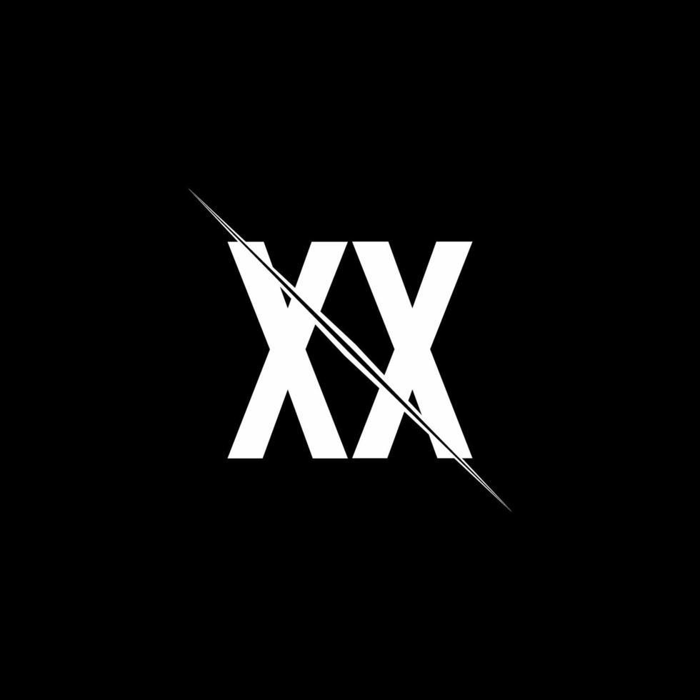 XX logo monogram with slash style design template vector