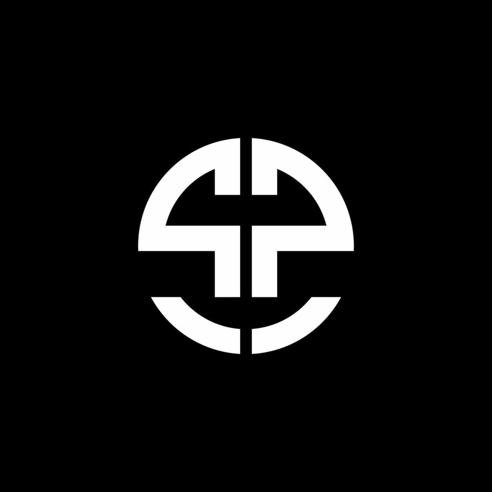 plantilla de diseño de estilo de cinta de círculo de logotipo de monograma sz vector