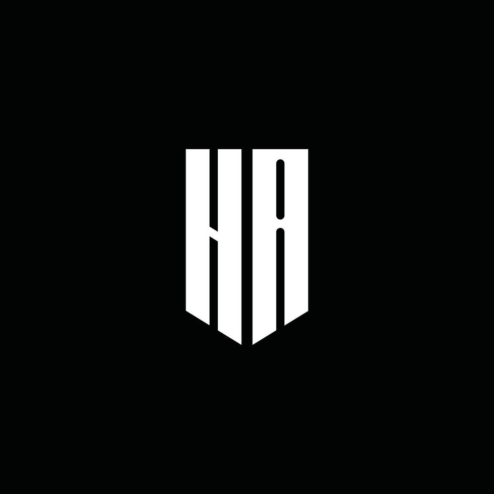 HA logo monogram with emblem style isolated on black background vector