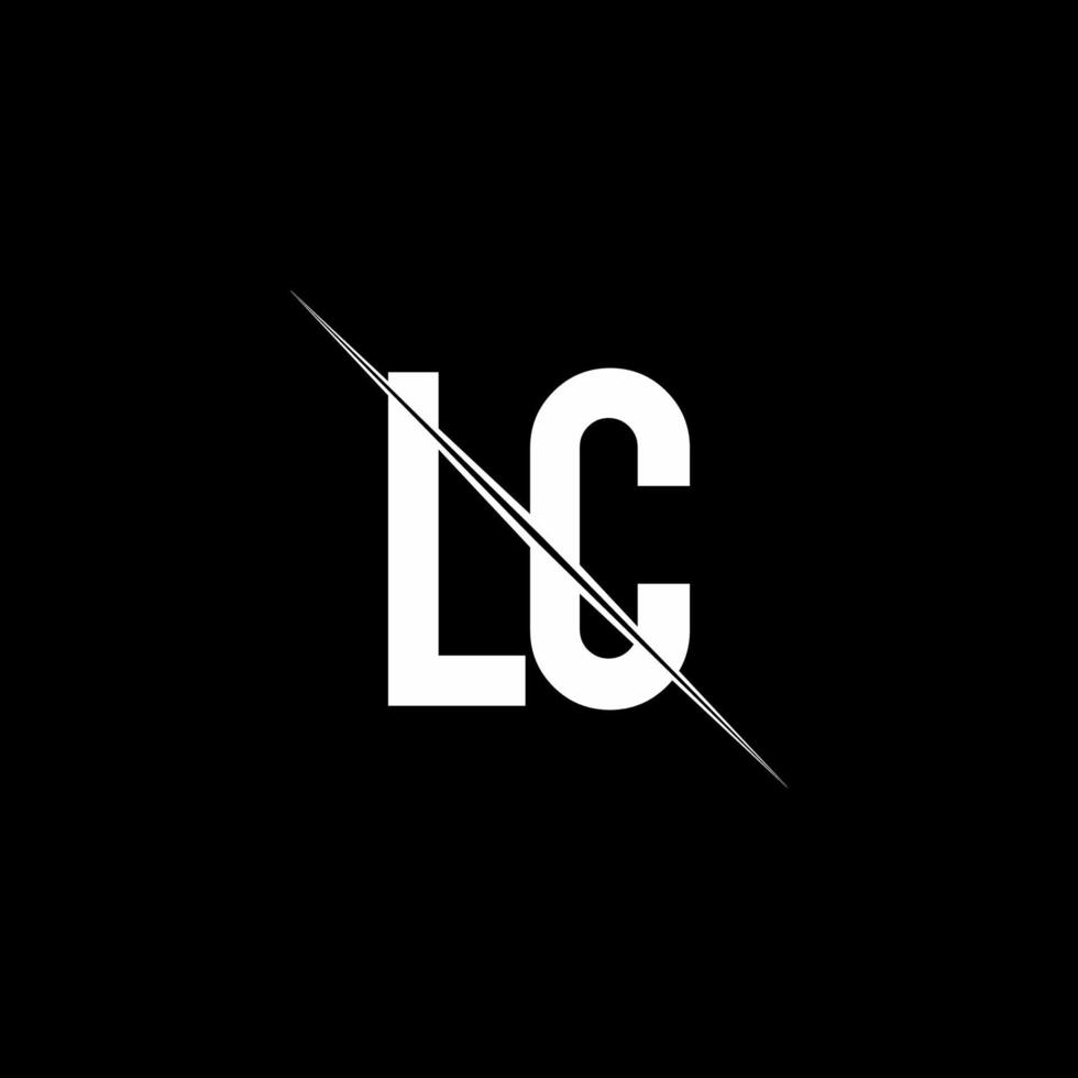 LC logo monogram with slash style design template vector