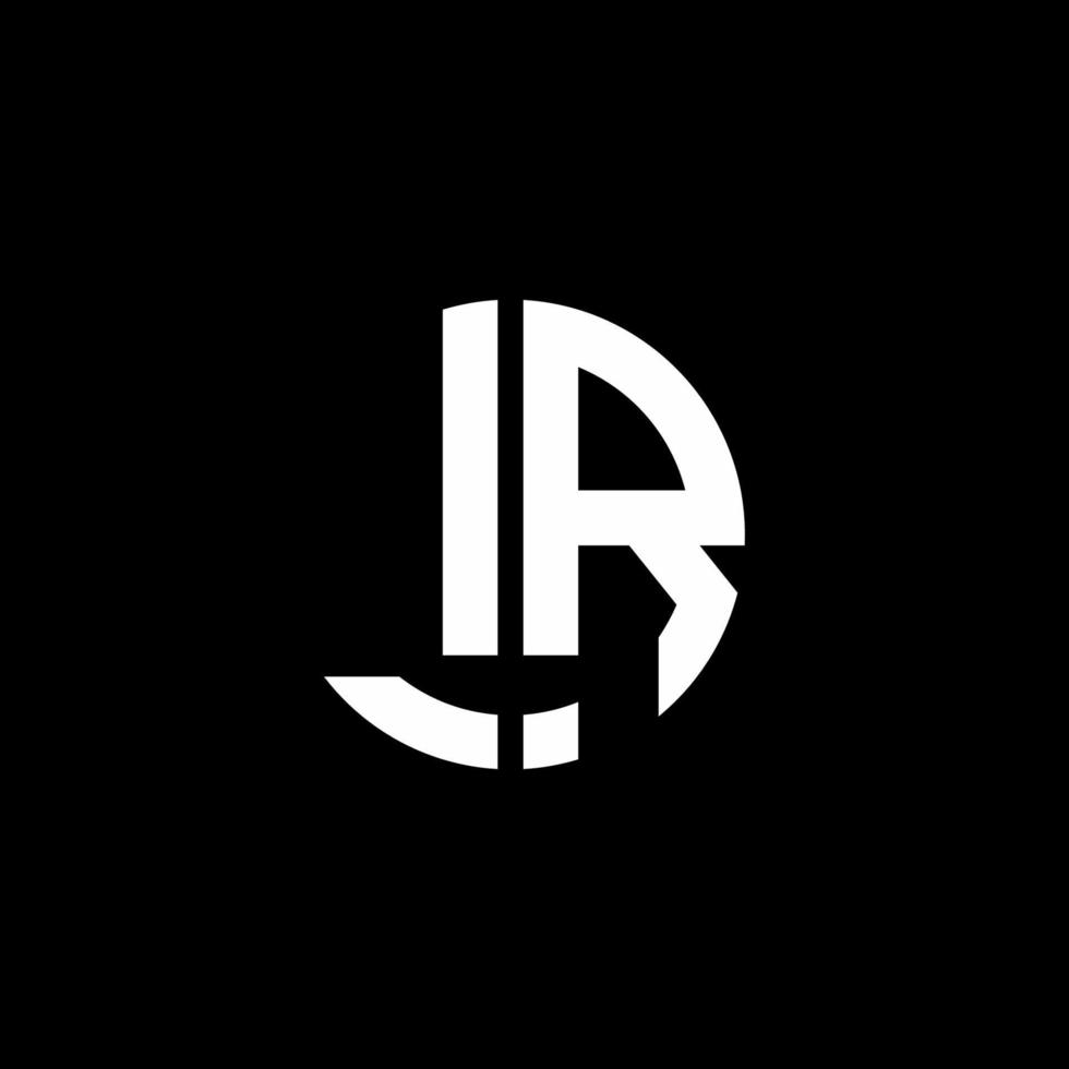LR monogram logo circle ribbon style design template vector