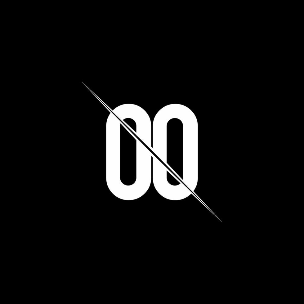 OO logo monogram with slash style design template vector