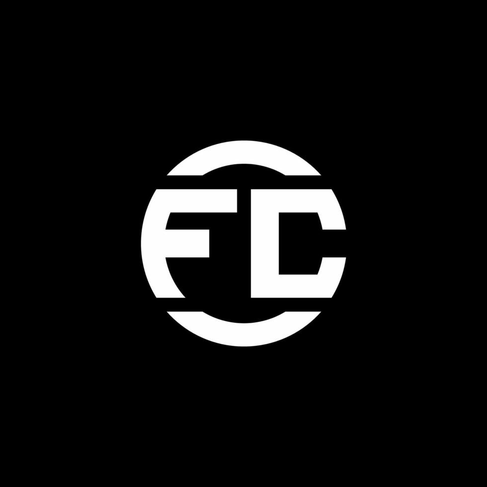 monograma del logotipo de fc aislado en la plantilla de diseño de elemento de círculo vector