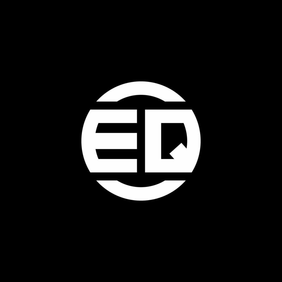 monograma del logotipo de eq aislado en la plantilla de diseño del elemento del círculo vector
