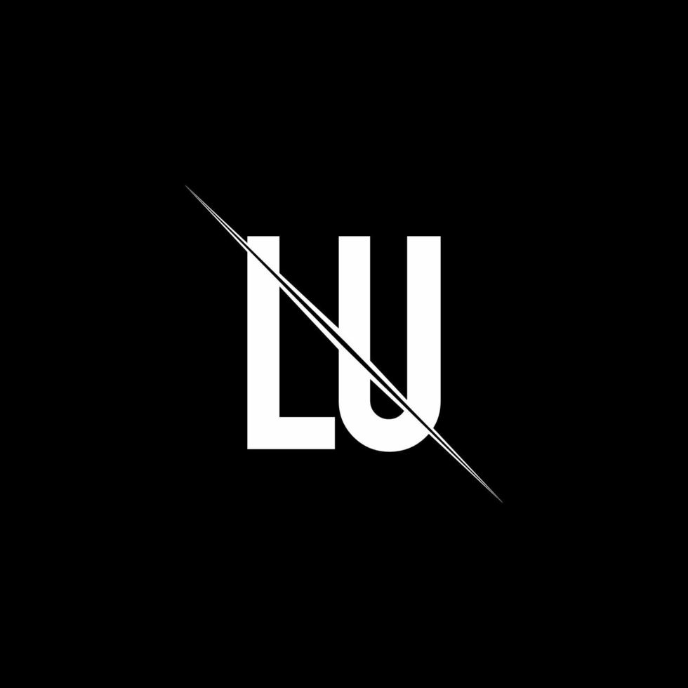 LU logo monogram with slash style design template vector