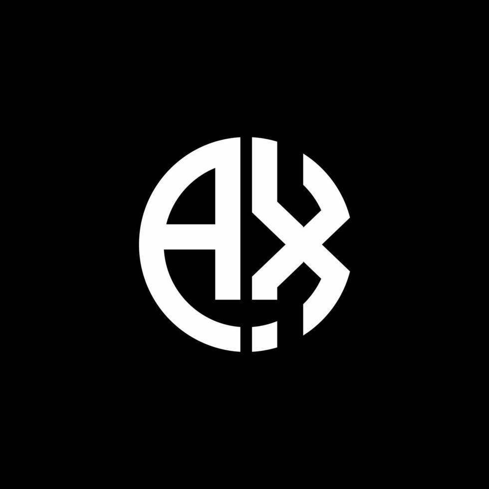 AX monogram logo circle ribbon style design template vector