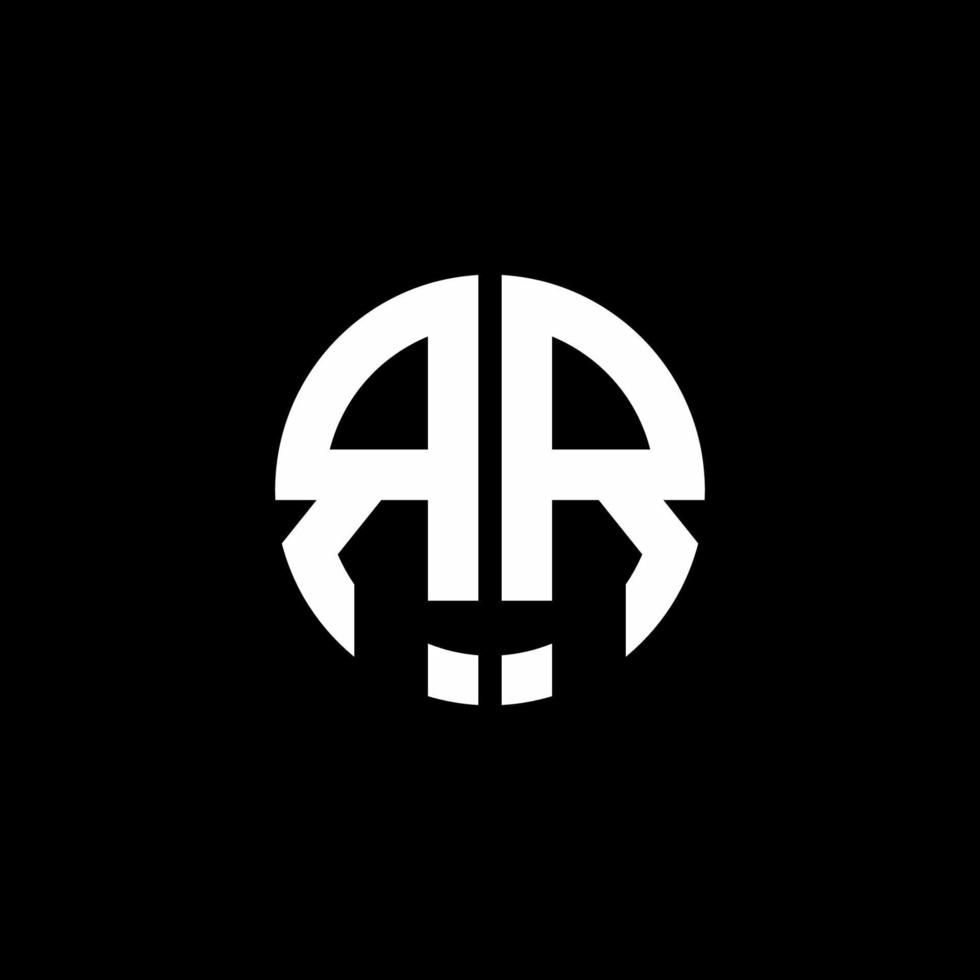 RR monogram logo circle ribbon style design template vector