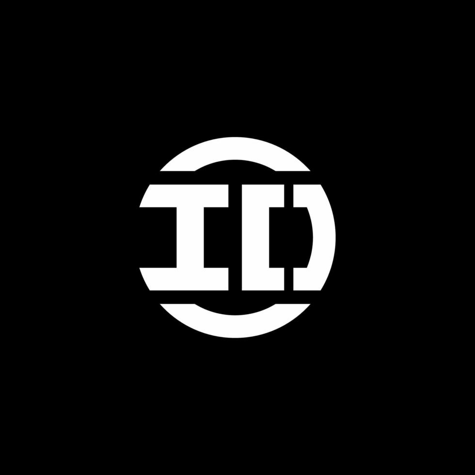IO logo monogram isolated on circle element design template vector