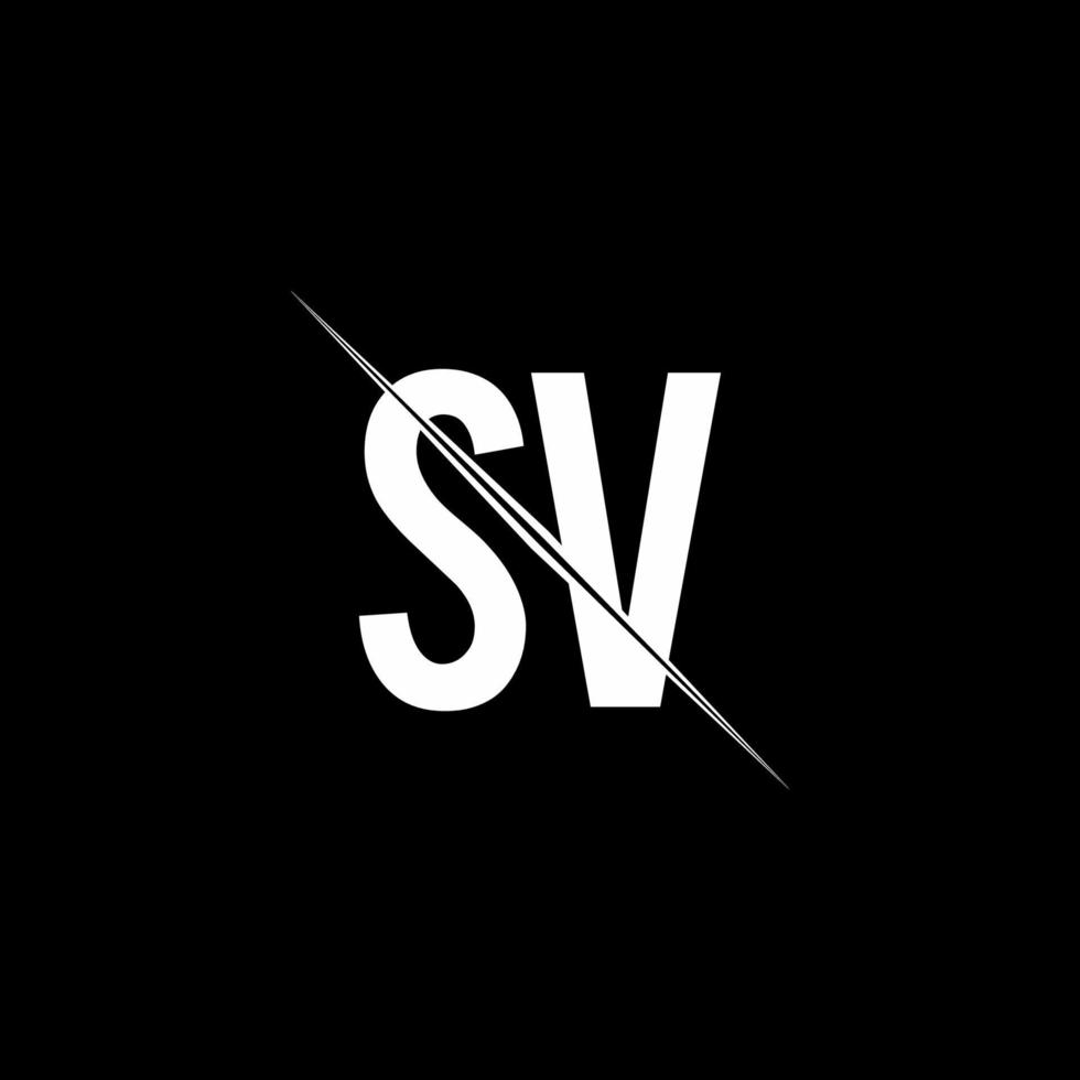 SV logo monogram with slash style design template vector