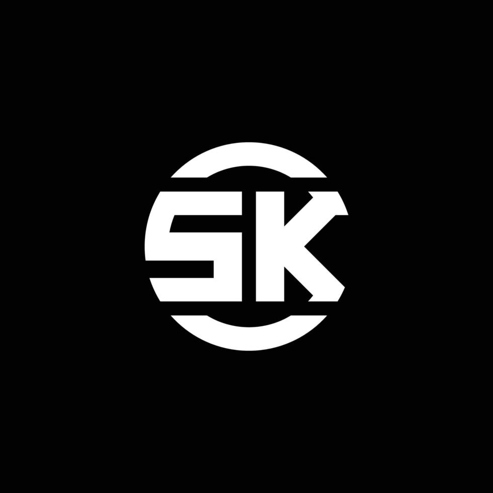 SK logo monogram isolated on circle element design template vector