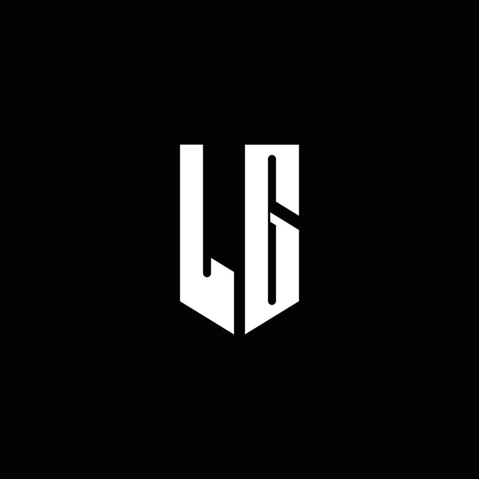 LG logo monogram with emblem style isolated on black background vector