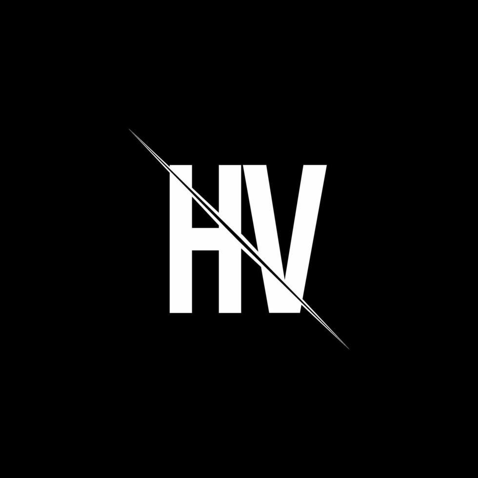 HV logo monogram with slash style design template vector