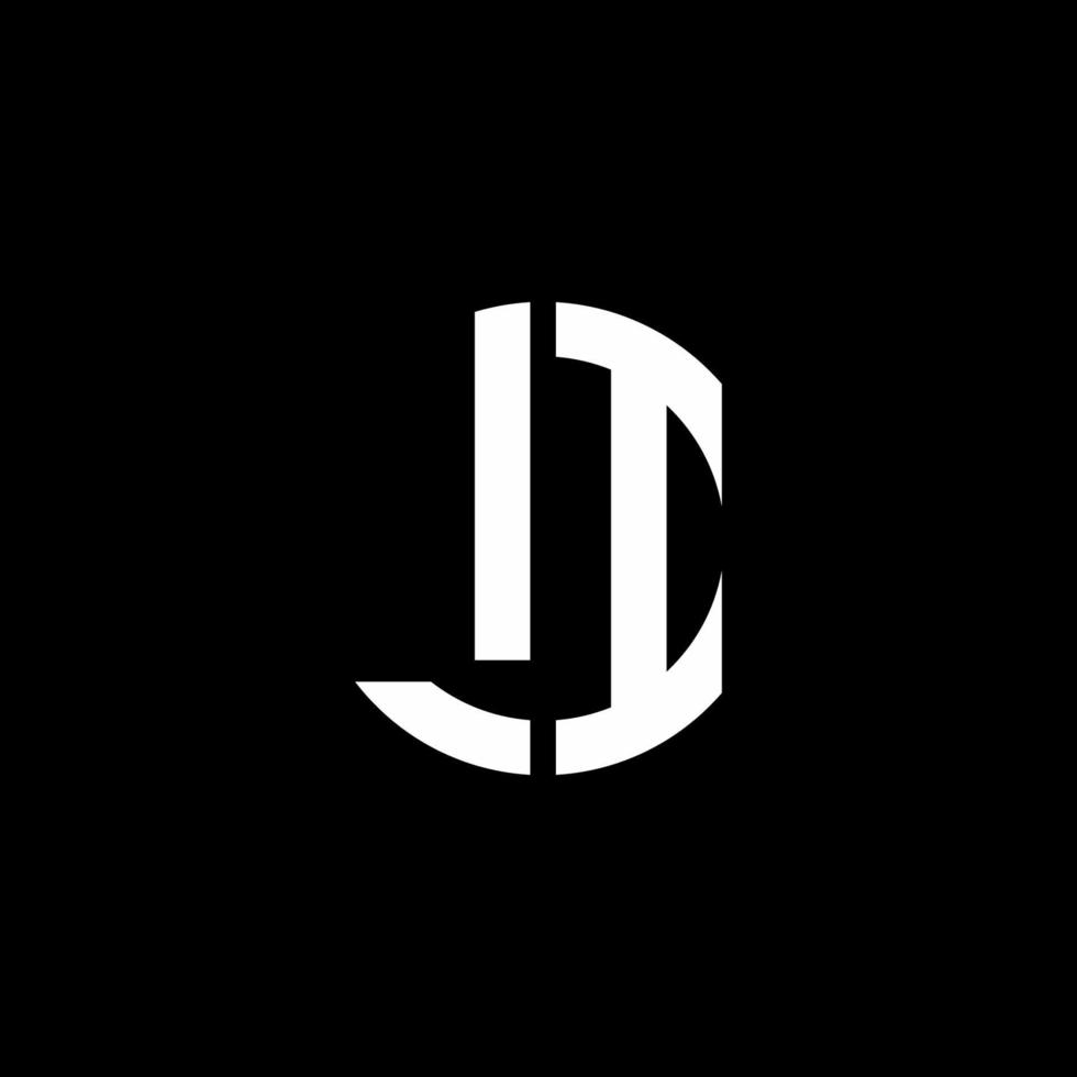LI monogram logo circle ribbon style design template vector