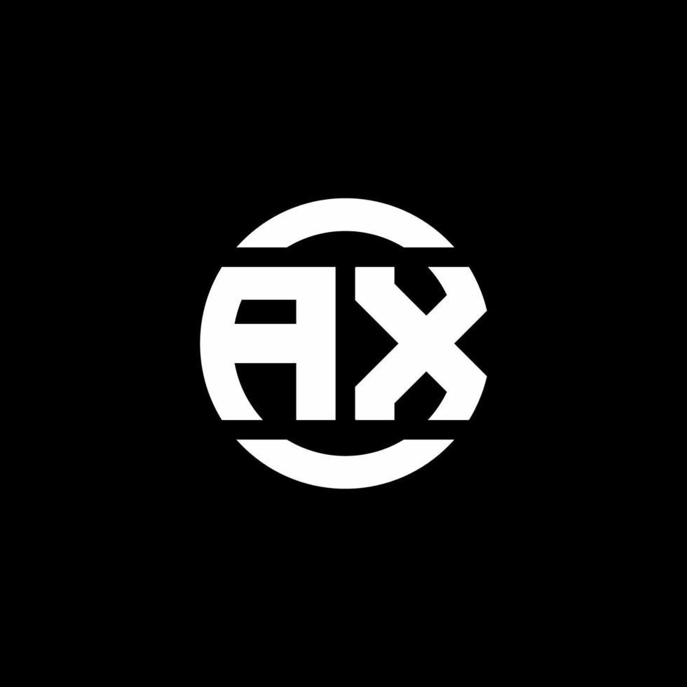 AX logo monogram isolated on circle element design template vector