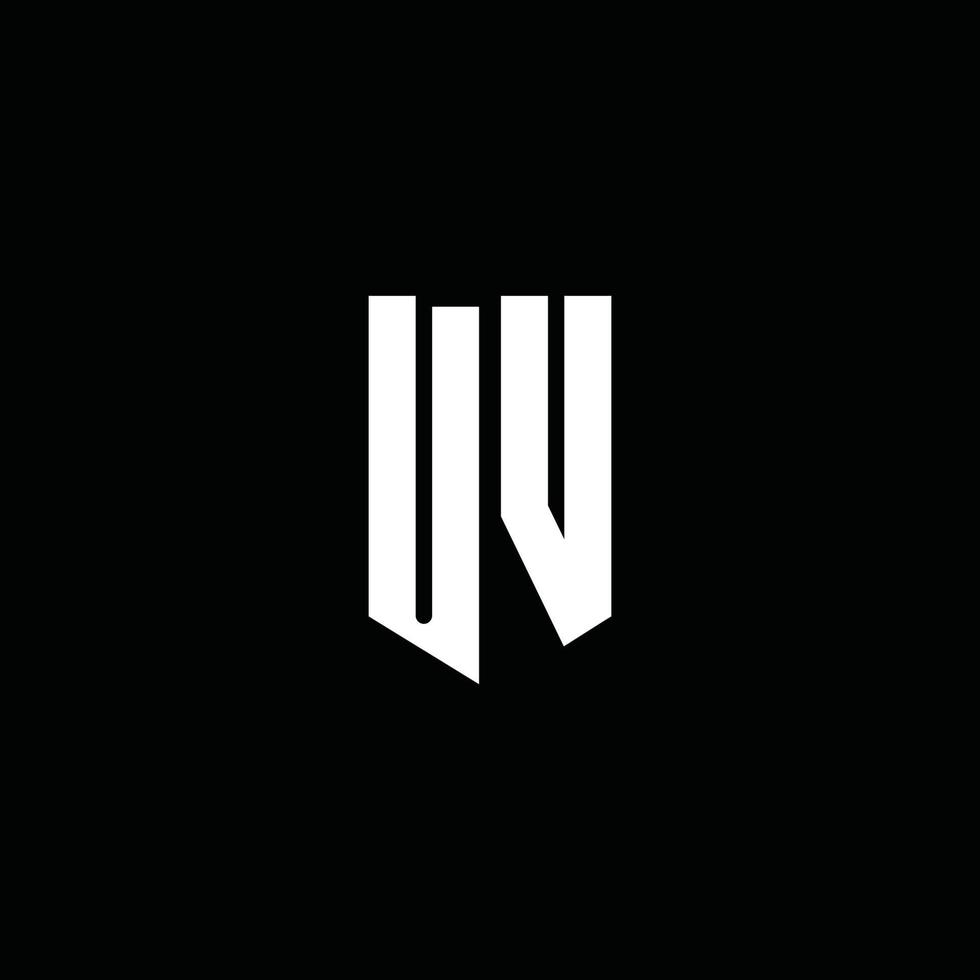 UV logo monogram with emblem style isolated on black background vector