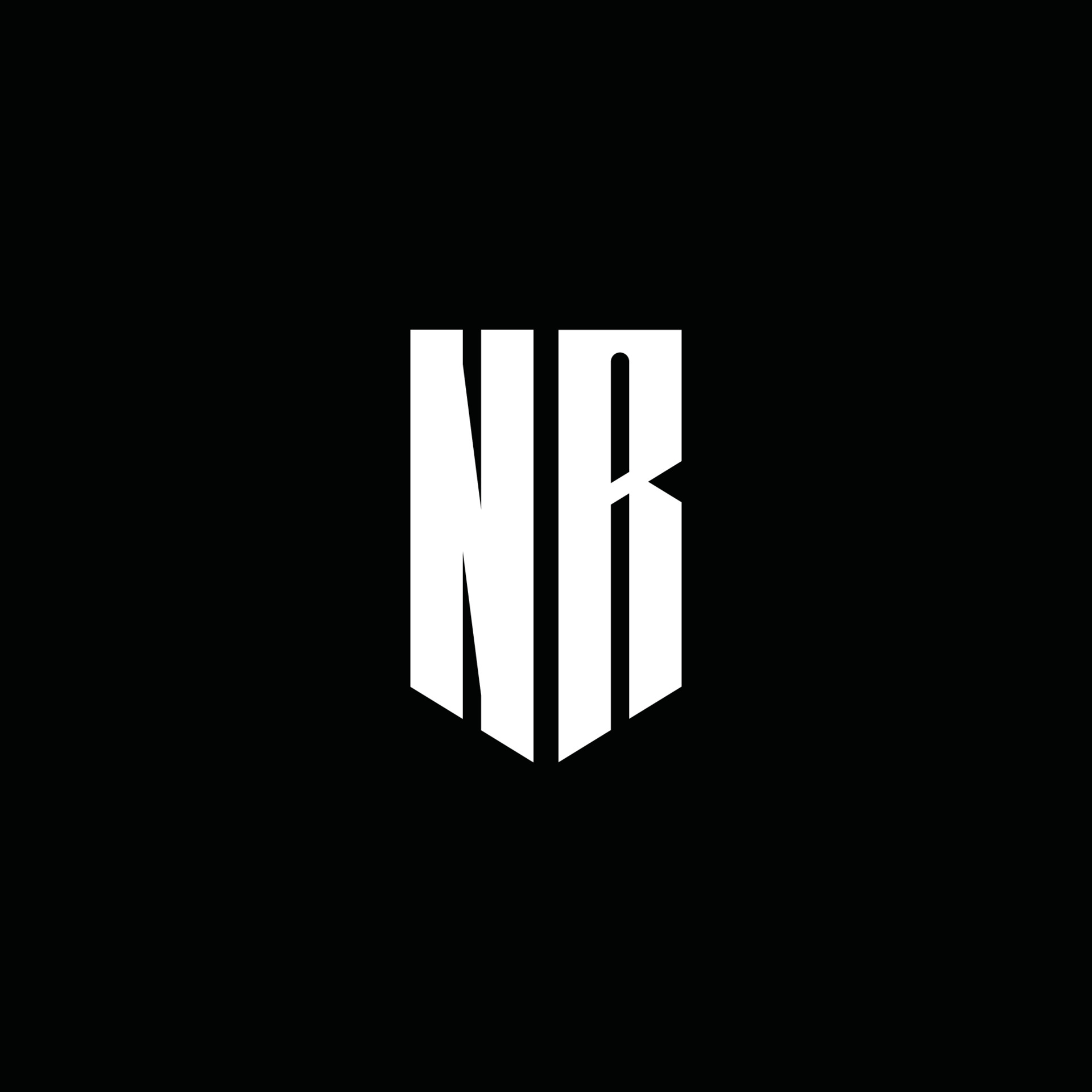 NR logo monogram with emblem style isolated on black background 3747149 ...