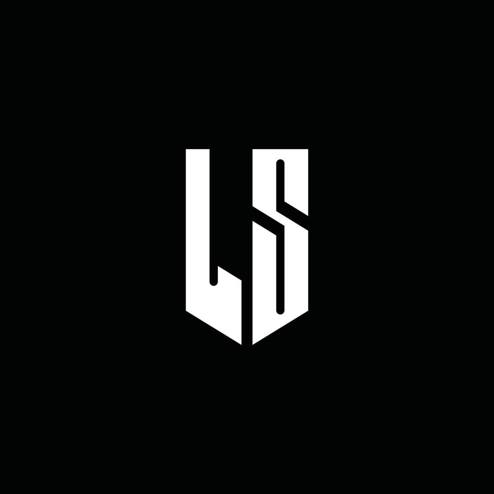 LS logo monogram with emblem style isolated on black background vector