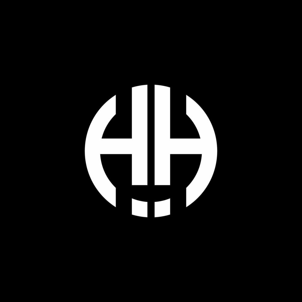 HH monogram logo circle ribbon style design template vector