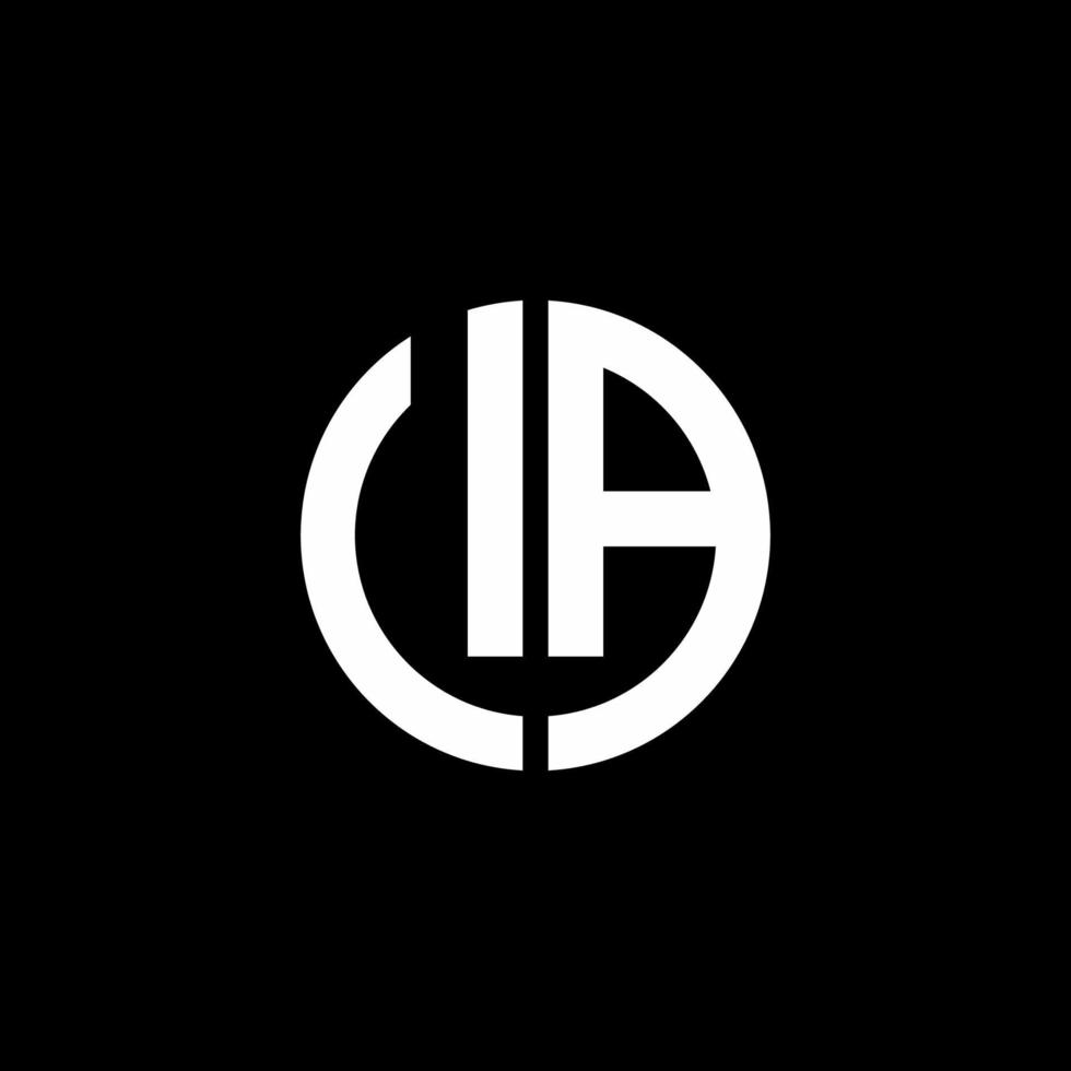 UA monogram logo circle ribbon style design template vector