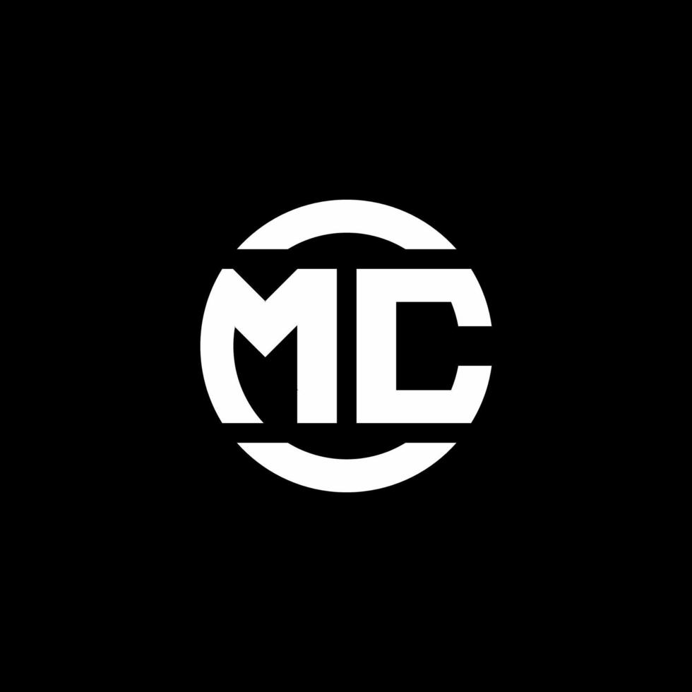 MC logo monogram isolated on circle element design template vector