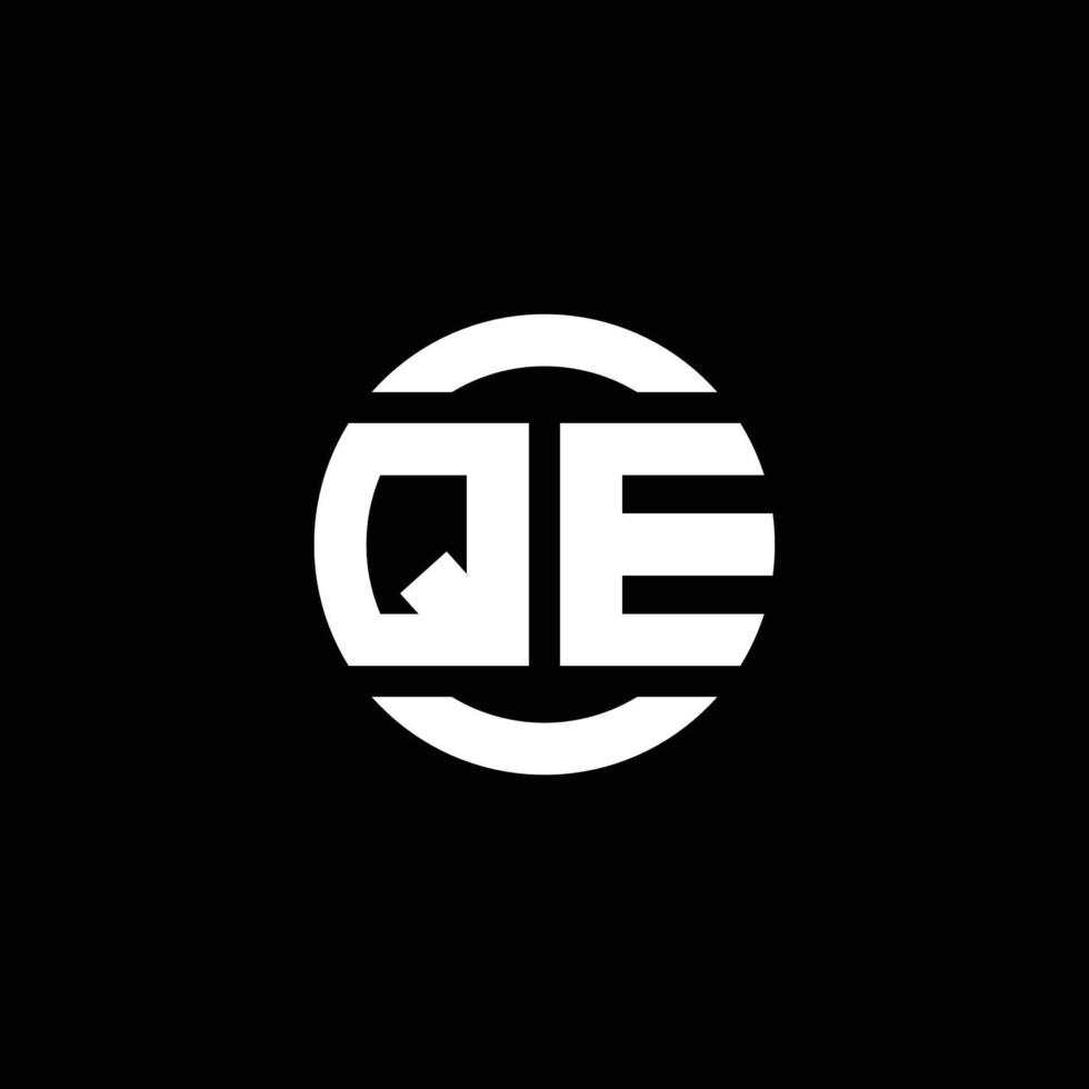 Qe logo monograma aislado en la plantilla de diseño de elementos circulares vector