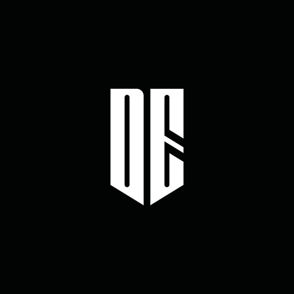 DE logo monogram with emblem style isolated on black background vector