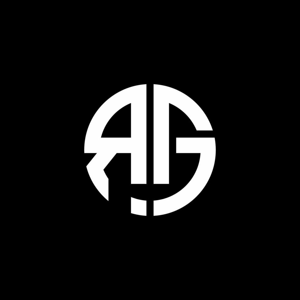 RG monogram logo circle ribbon style design template vector